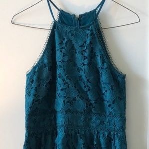 Loft green lace dress